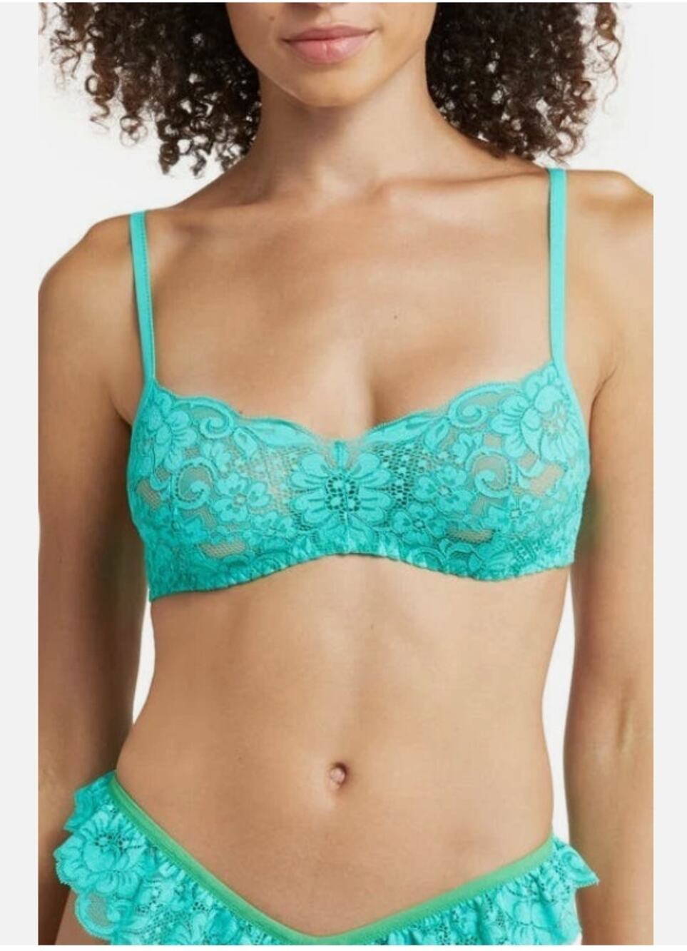 We Are HAH Lace Bra Fits Sizes 30-38C Teal Hook Up Bra Womens Lingerie